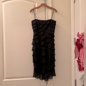 Tadashi tiered black dress 8